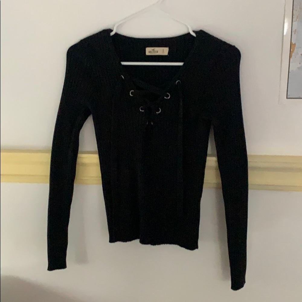 Black Cross-Lace sweater